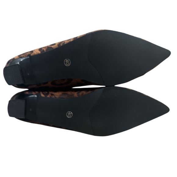 Lauriebelles Leopard Print Heels Size 40 Pointed Toe Brown Black Back Zipper - Picture 8 of 11